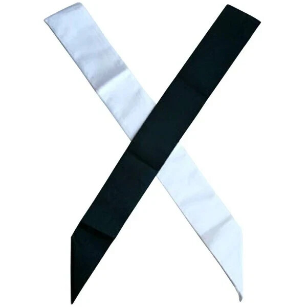 Masonic 17th Degree Scottish Rite Sash 2 Piece White Black Freemason Regalia Masonic 17th Degree Scottish Rite Sash 2 Piece White Black Freemason Regalia