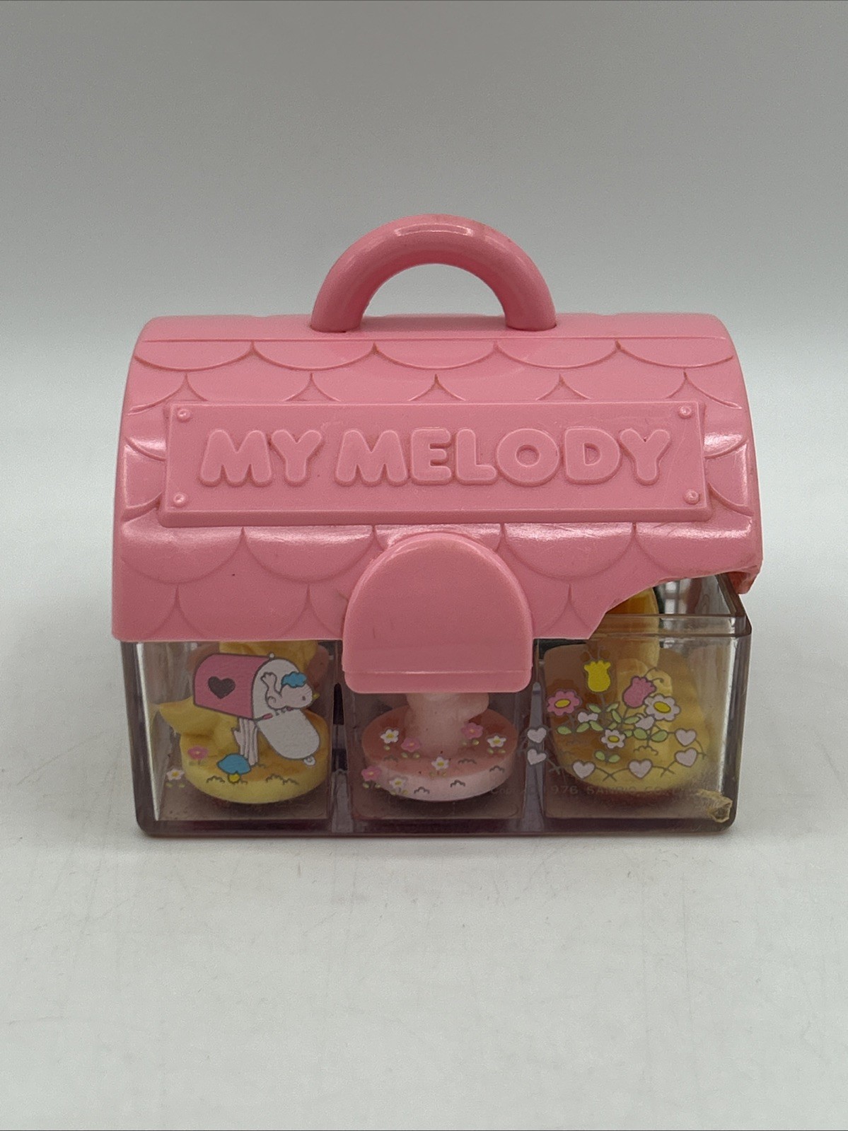 VTG My Melody Bunny & Friends Sanrio Mini Rubber Stamp Set Japan 1976 READ