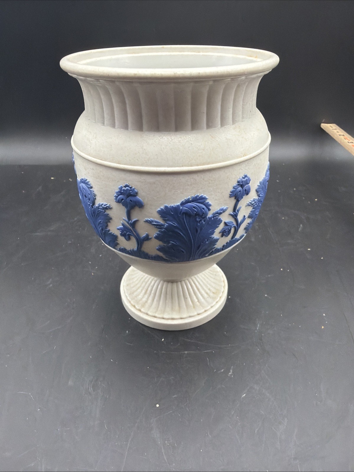 Wedgwood Blue and White Jasperware Footed Urn Enoch Wood Mark Rubin Collection