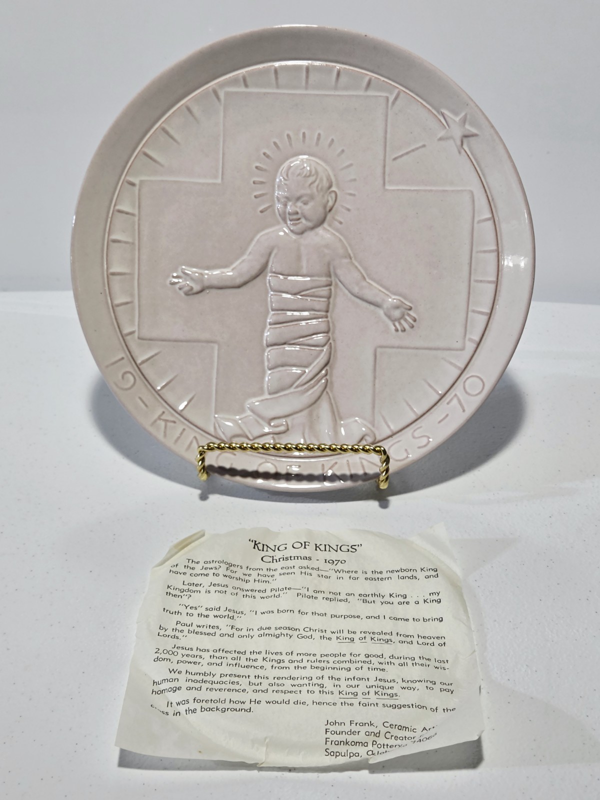 Frankoma  Pottery King Of Kings Plate 7\