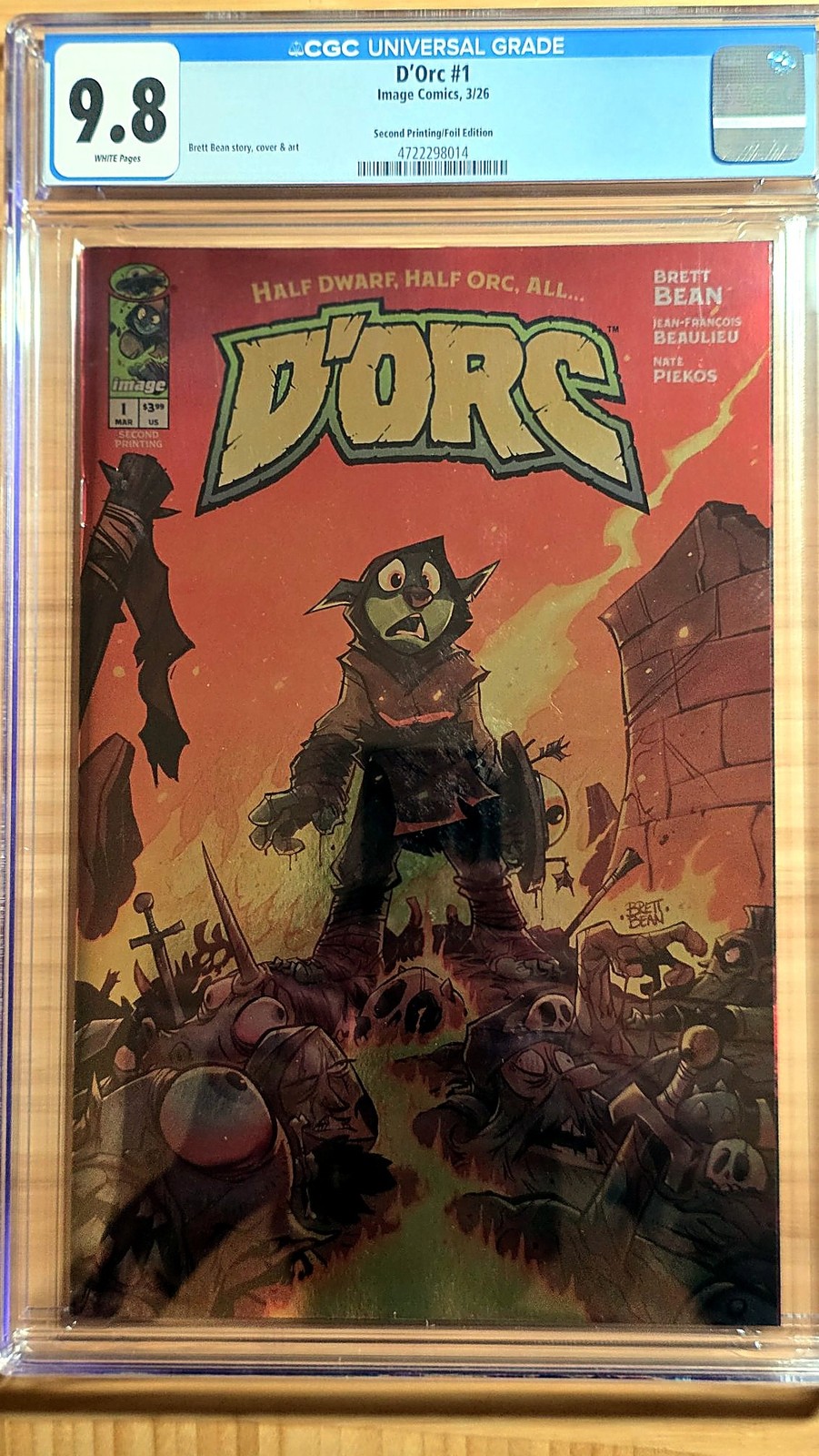 D'Orc #1 CGC 9.8 2nd Print Fire Cover NM/M Slab