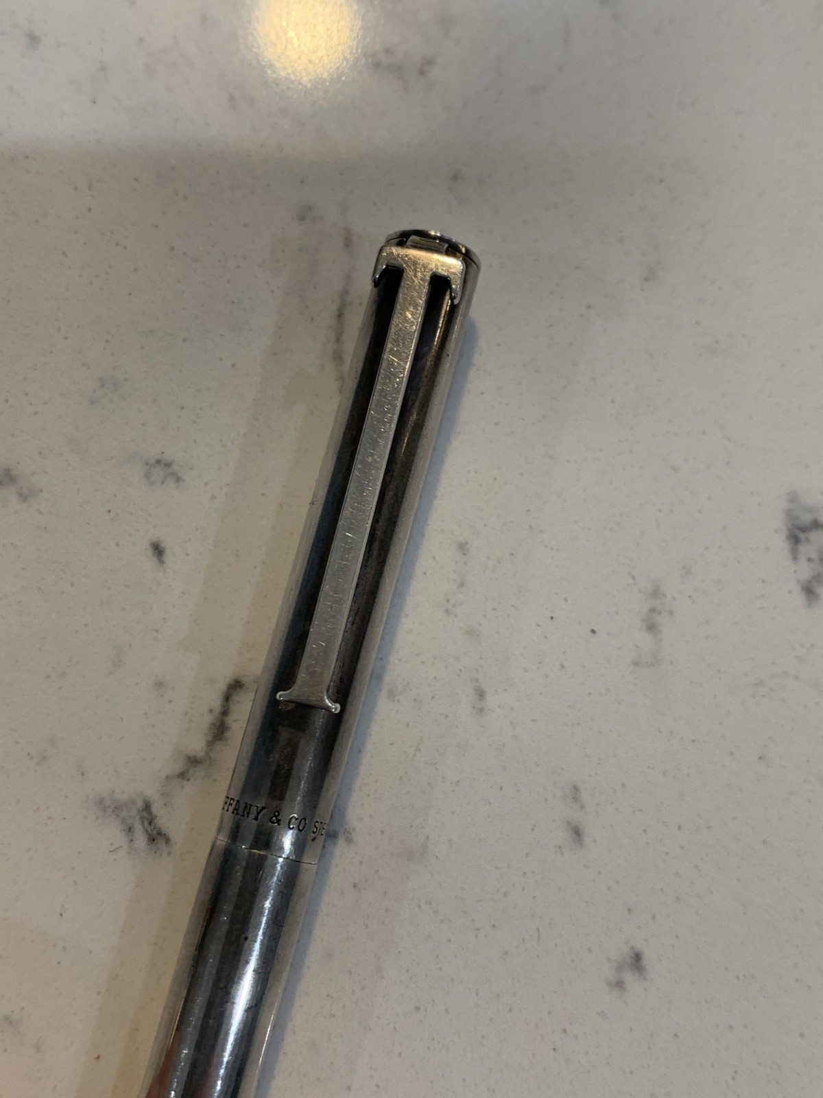 Vintage Tiffany & Co Classic T-Clip Ballpoint Pen Solid 925 Sterling Silver