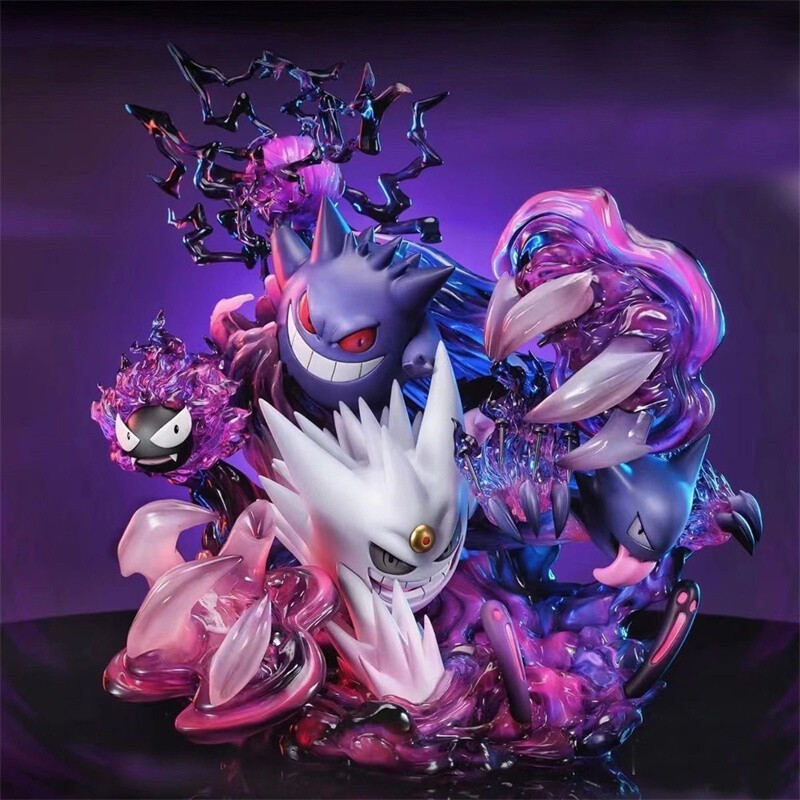 Anime Luminous Evolution Gengar White/Purple PVC Statue Model Collection Boxed