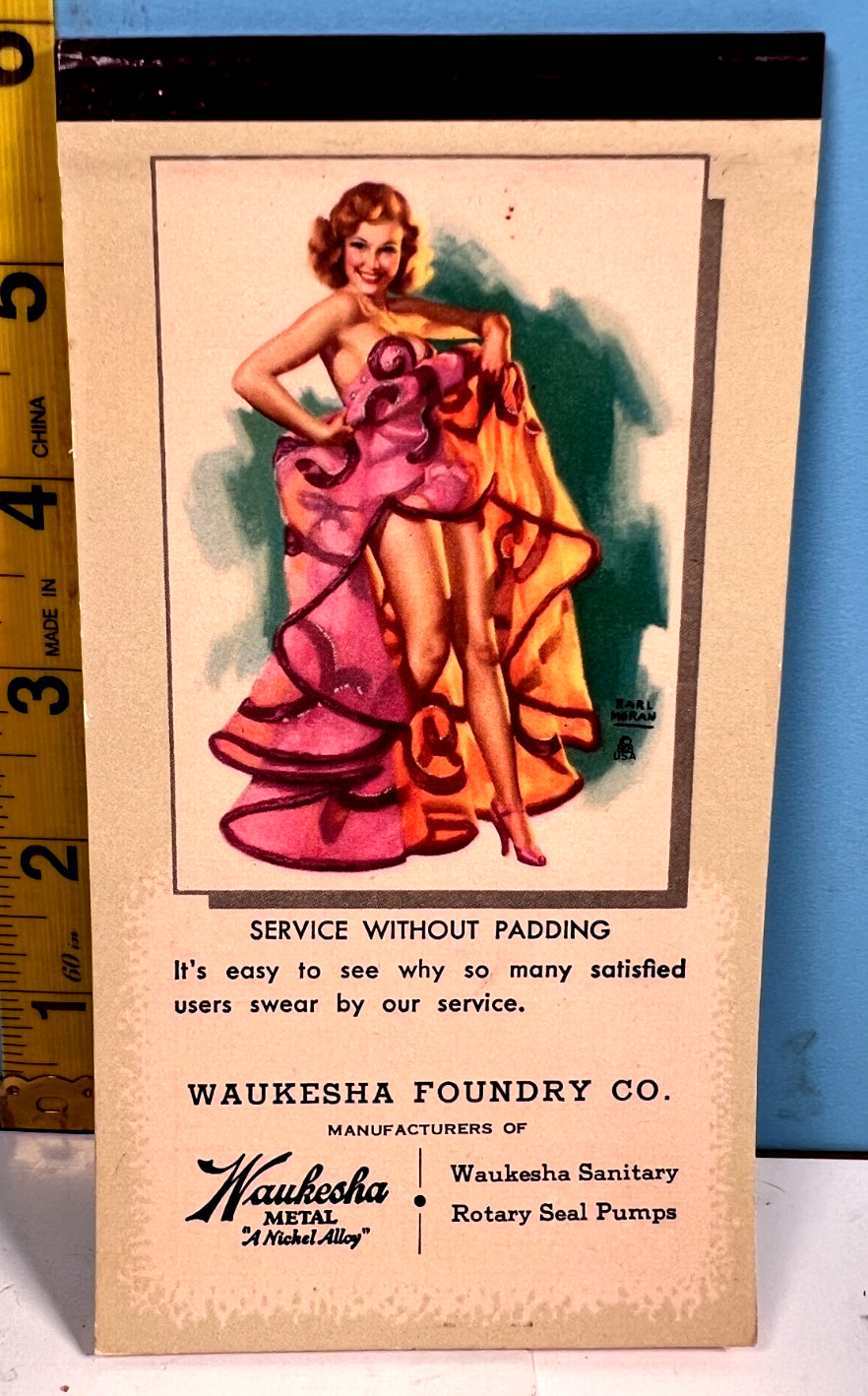 1950 Earl Moran Pinup Notebook (Service Without Padding) Waukesha Foundry