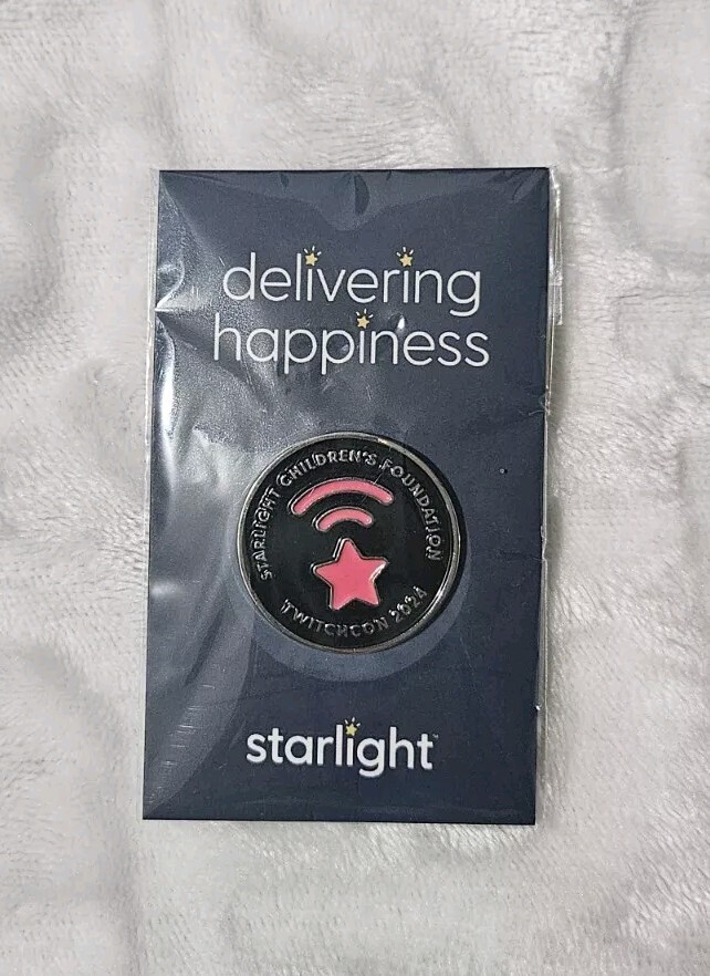 Starlight Childrens Foundation Enamel Pink Star Logo Label Pin