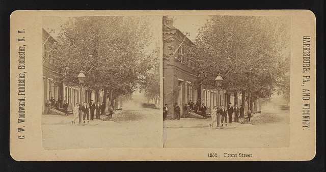 Photo:Harrisburg PA Front Street 1852 Street Scene Stereograph