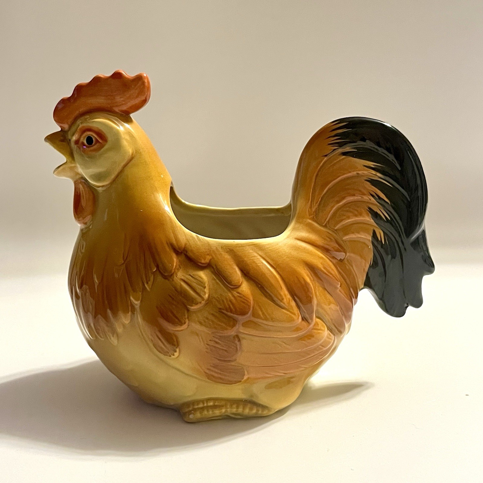 Vintage 1981 OTAGIRI Rooster Creamer / Small Planter Farmhouse Cottagecore JAPAN