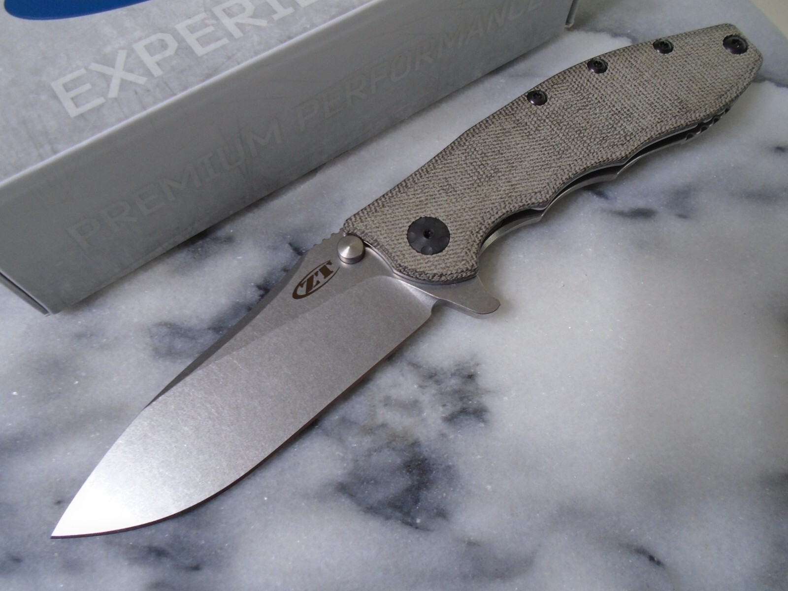 Zero Tolerance Hinderer Slicer Pocket Knife Magnacut Micarta KVT ZT 0562MIC USA Zero Tolerance Hinderer Slicer Pocket Knife Magnacut Micarta KVT ZT 0562MIC USA