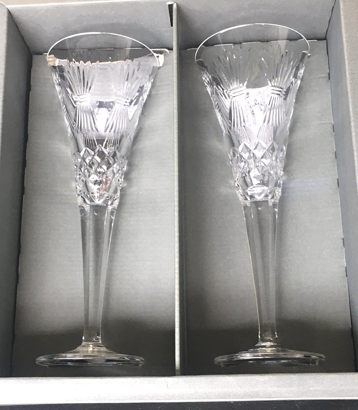 Waterford Crystal Millennium Collection Toasting Flutes/Prosperity/Box & Papers Waterford Crystal Millennium Collection Toasting Flutes/Prosperity/Box & Papers