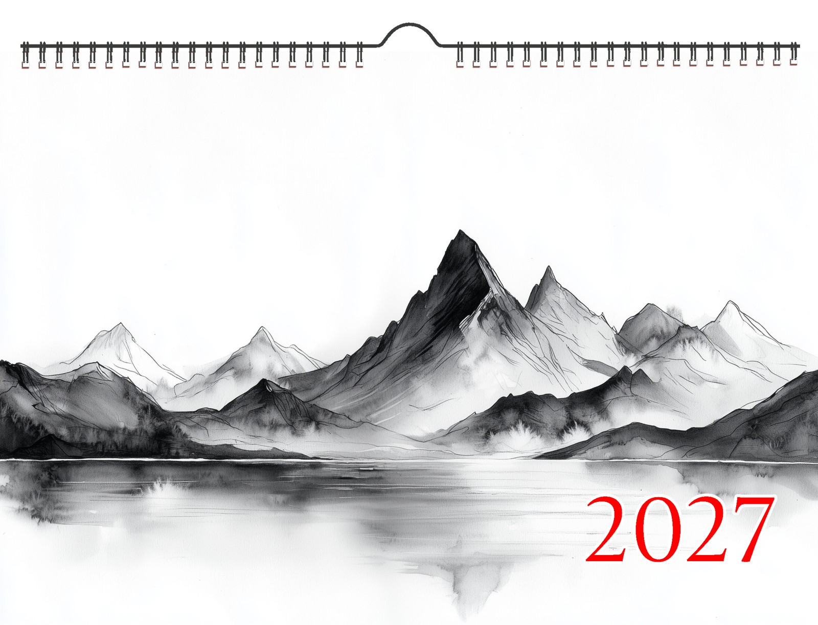 2027 Wall Calendar ~ Sumi-e Mountains: Majestic peaks lakes and misty ridges 2027 Wall Calendar ~ Sumi-e Mountains: Majestic peaks lakes and misty ridges