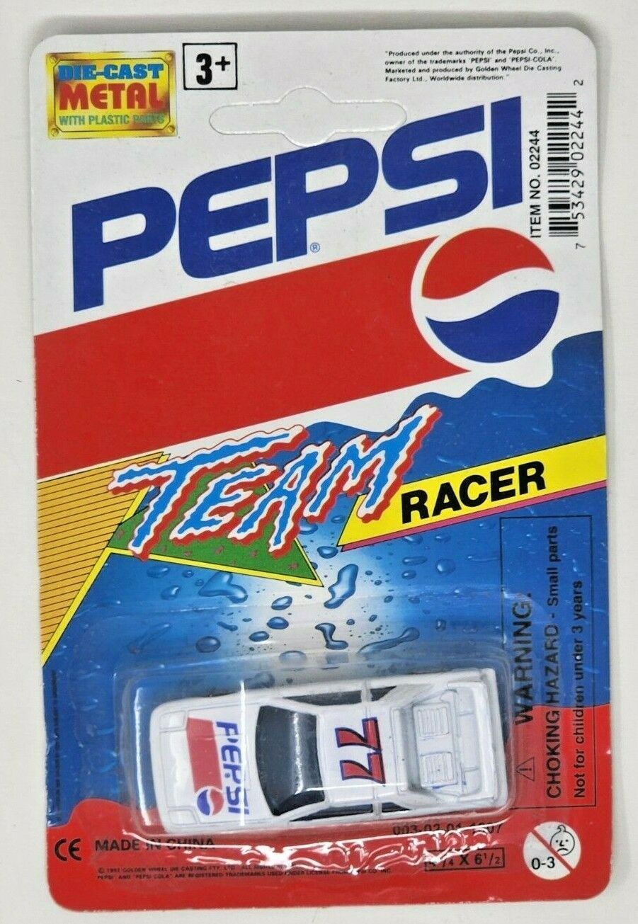 Vintage 1993 Golden Wheel Pepsi Team Racer Pontiac Fiero #77 Die-Cast Car HW16 Vintage 1993 Golden Wheel Pepsi Team Racer Pontiac Fiero #77 Die-Cast Car HW16