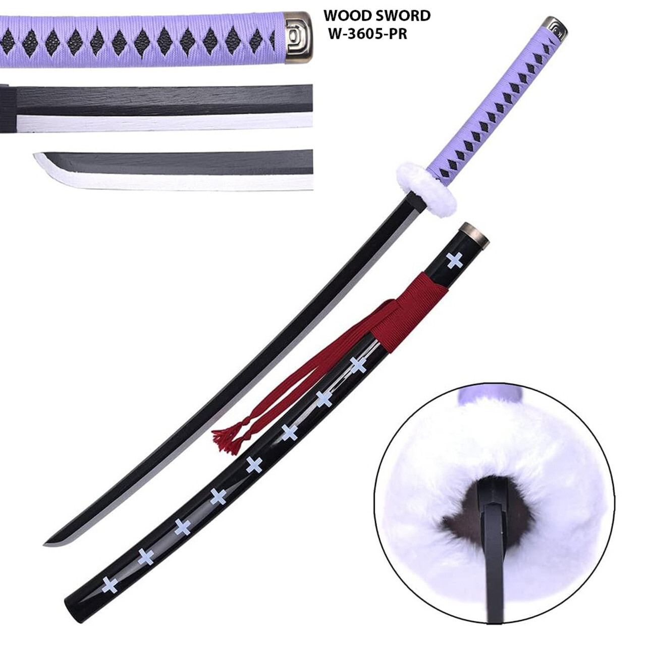 One Piece Anime Surgeon of Death Doctor Trafalgar Law Purple Wood Sword