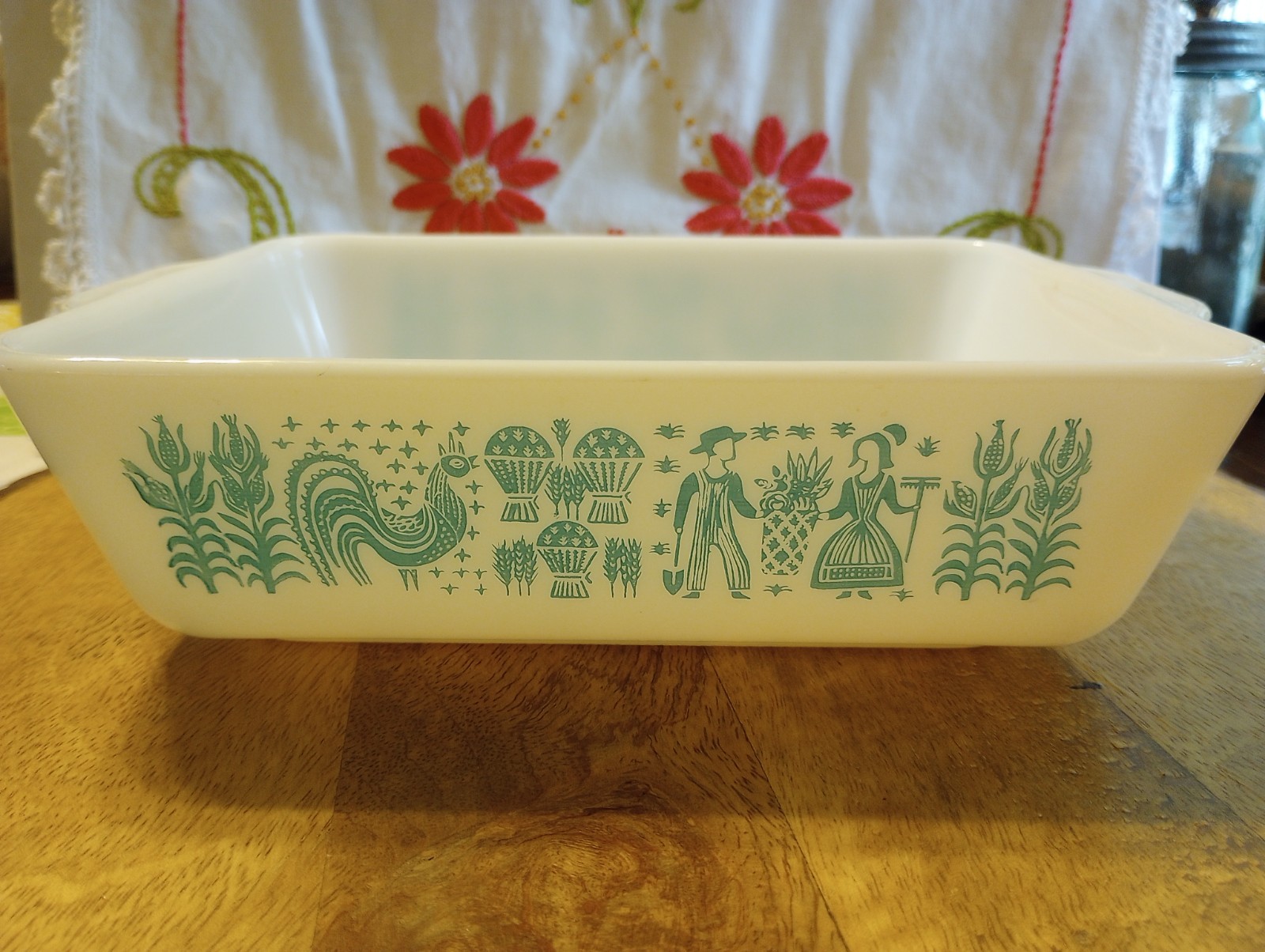 Vintage 1957-1968 Pyrex 503 Butterprint Turquoise 1.5 Qt Dish NO LID