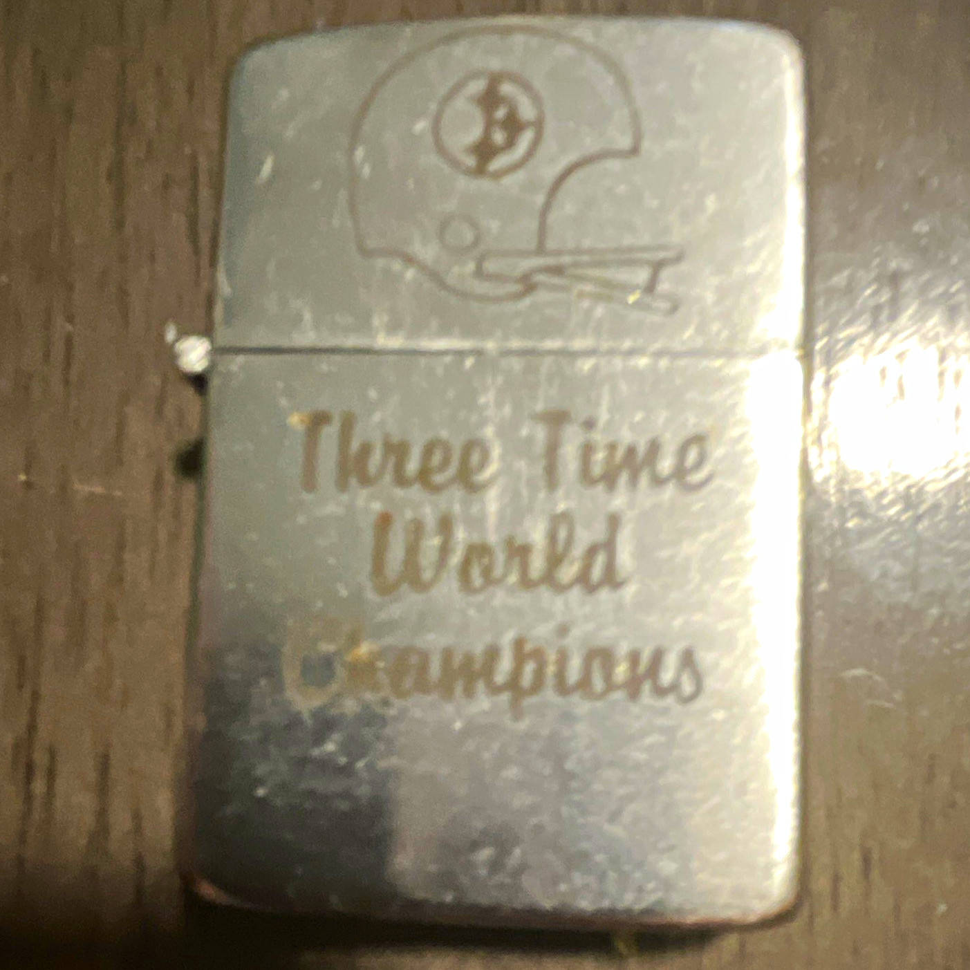 Zippo Sport Three Time World Champions Football Helmet Collectible Lighter