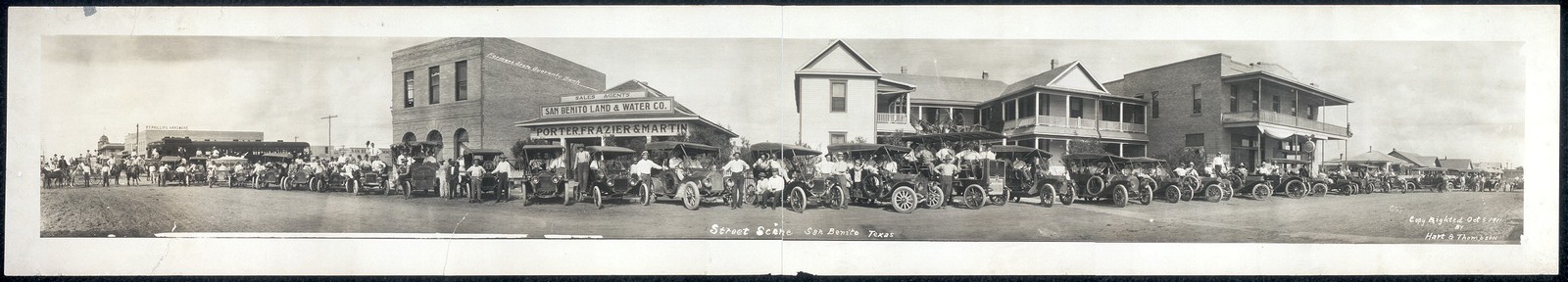 Photo:San Benito Texas Street Scene Automobiles and Buildings c1911