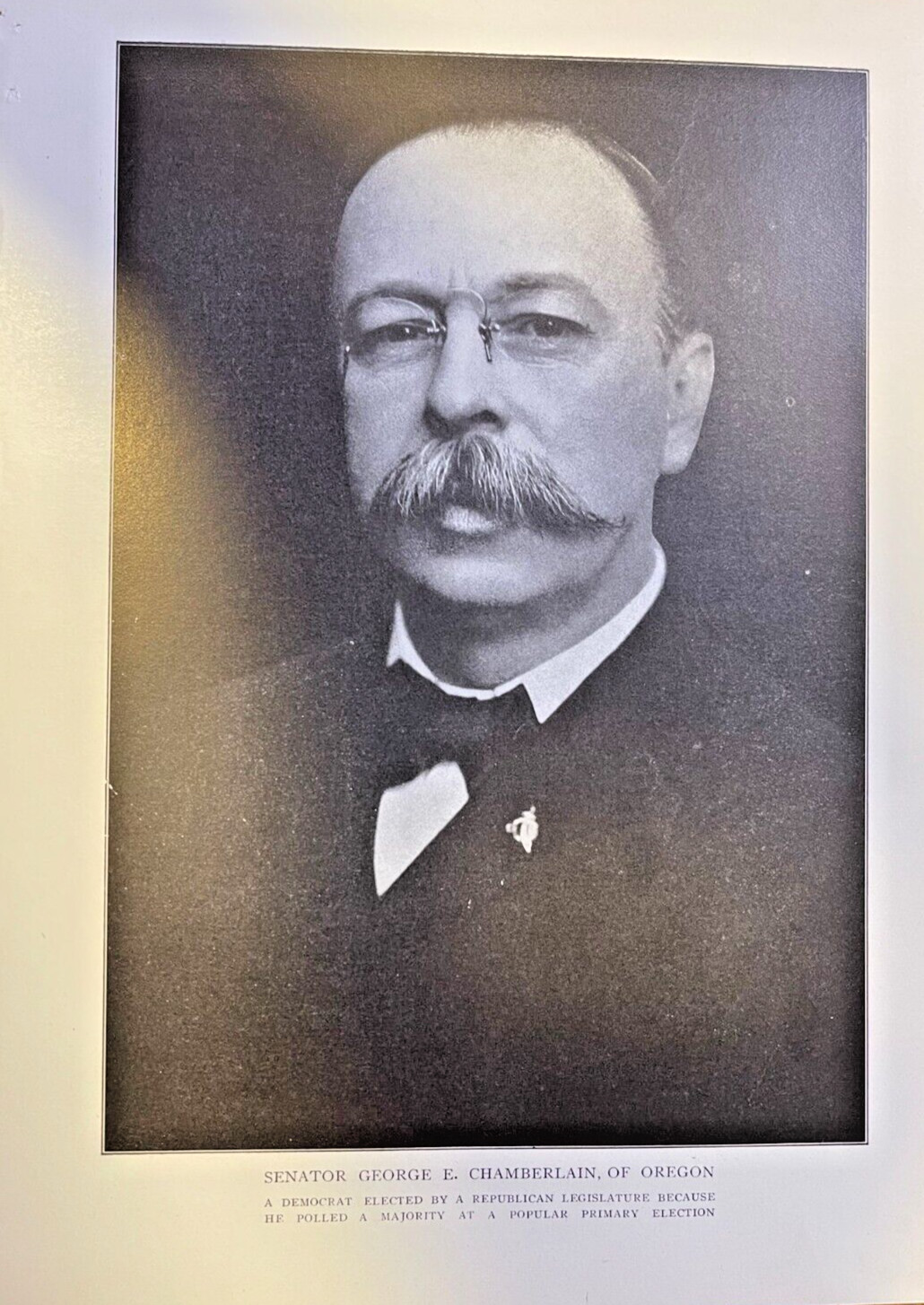 1909 Vintage Magazine Illustration Oregon Senator George E. Chamberlain 1909 Vintage Magazine Illustration Oregon Senator George E. Chamberlain