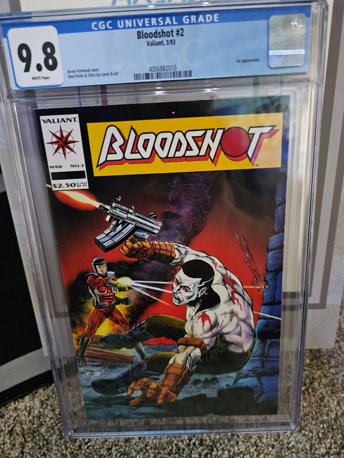 1993 Bloodshot Issue #2 CGC 9.8 Graded Comic Book Valiant Entertainment Blood Ax 1993 Bloodshot Issue #2 CGC 9.8 Graded Comic Book Valiant Entertainment Blood Ax