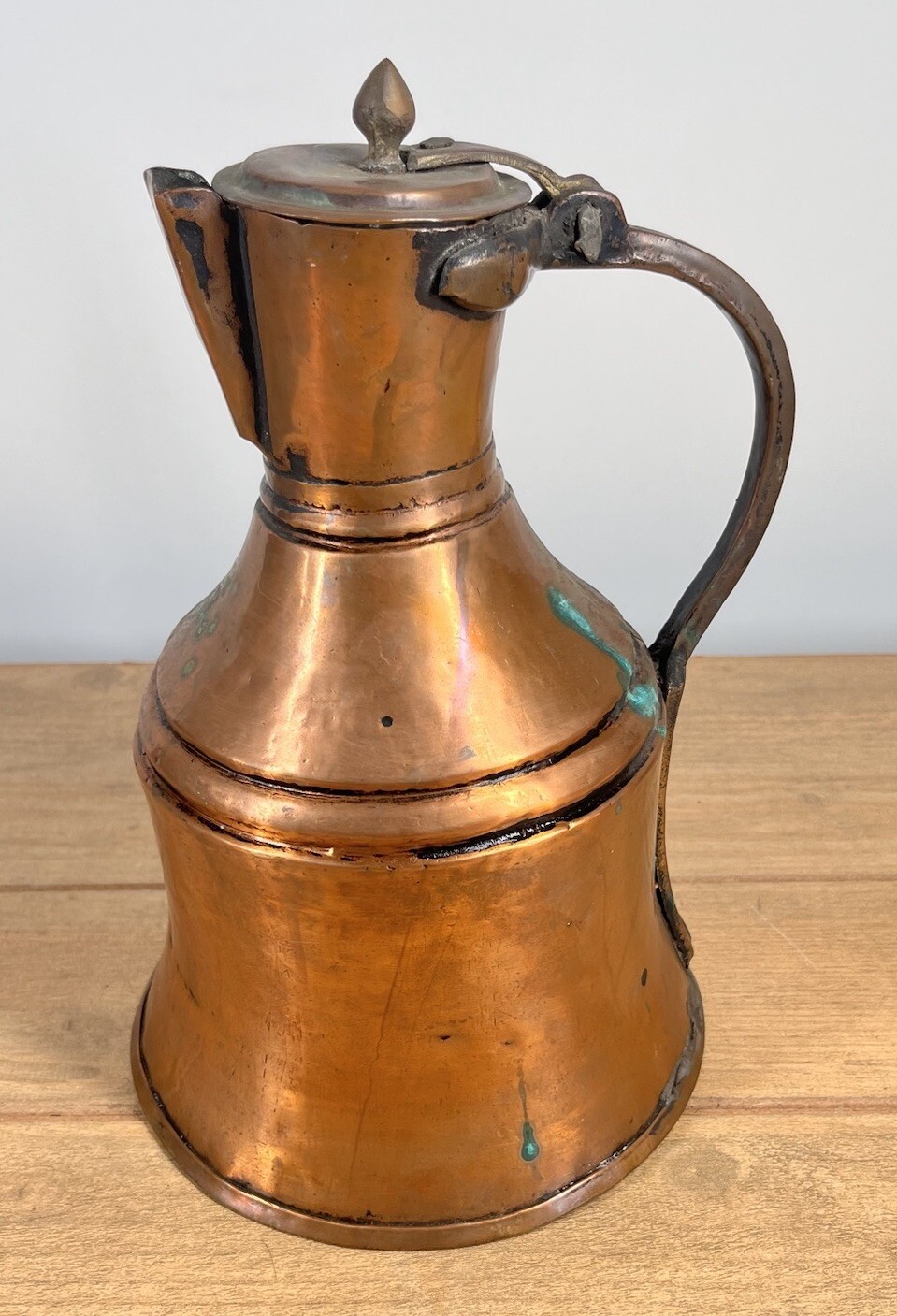Antique 19C Turkish Hammered Copper Bursa Carafe Century Kettle 11”x7” Antique 19C Turkish Hammered Copper Bursa Carafe Century Kettle 11”x7”