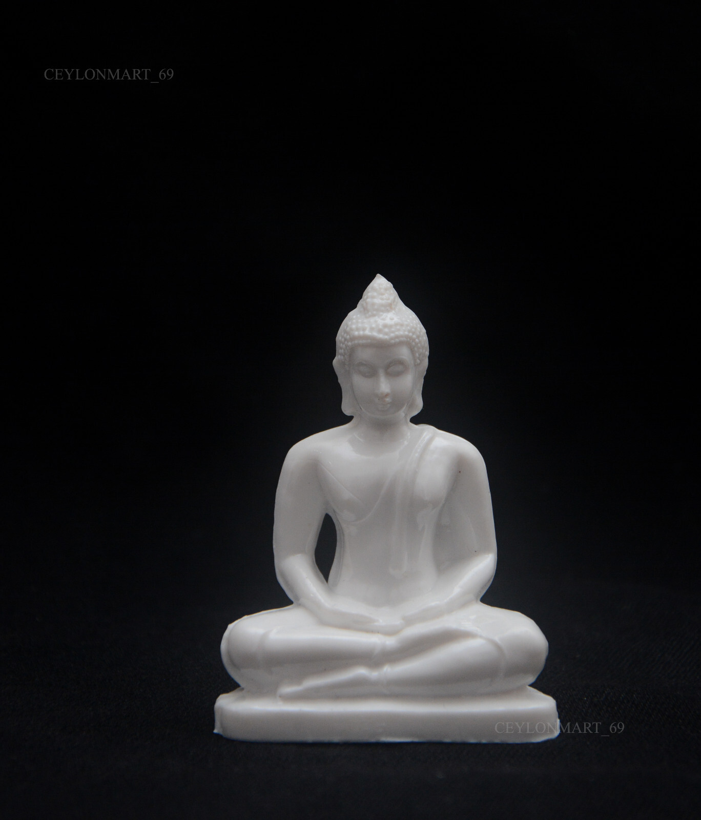 White Thai Buddha Statue Figurine Concentration Style Car Dashboard Home Decor