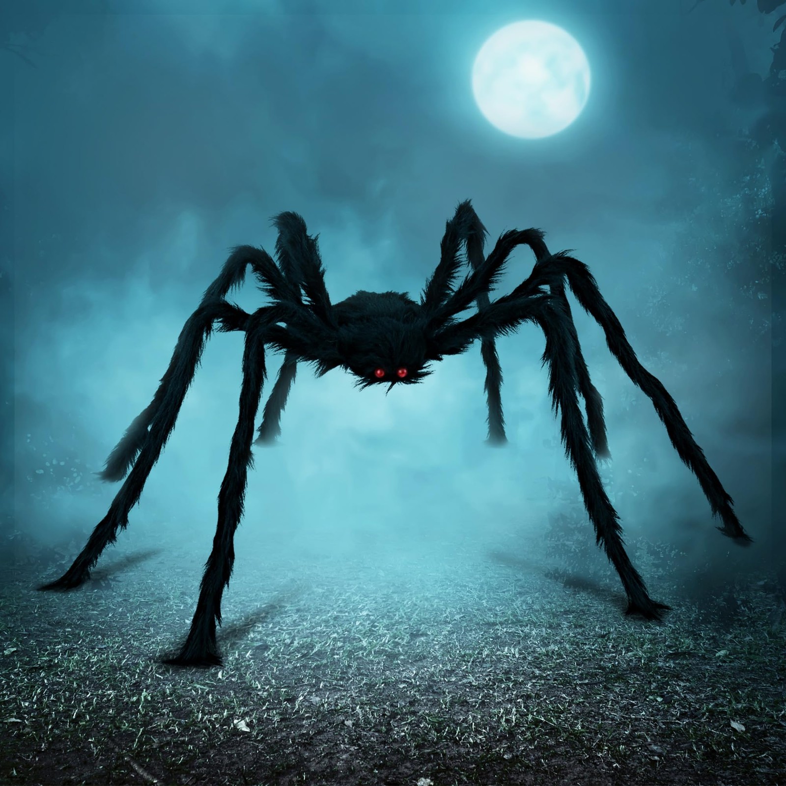 JOYIN Halloween Outdoor Decorations Giant Spider, 5 Ft Large 60'', Black JOYIN Halloween Outdoor Decorations Giant Spider, 5 Ft Large 60'', Black