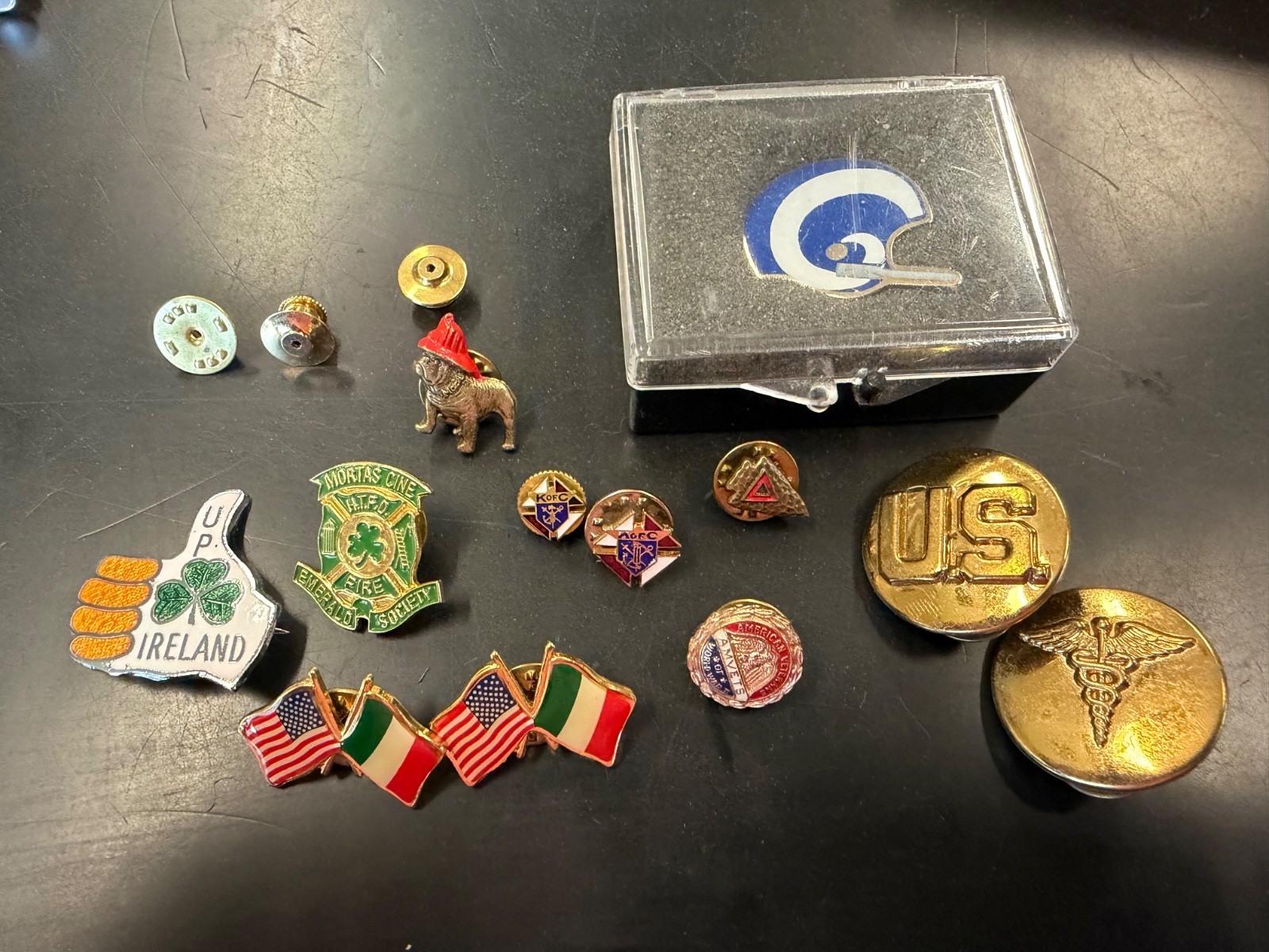 Assortment lapel pins vintage