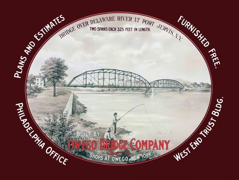 Owego Bridge Port Jervis New York DE River New Metal Sign: 12x16 Ships Free