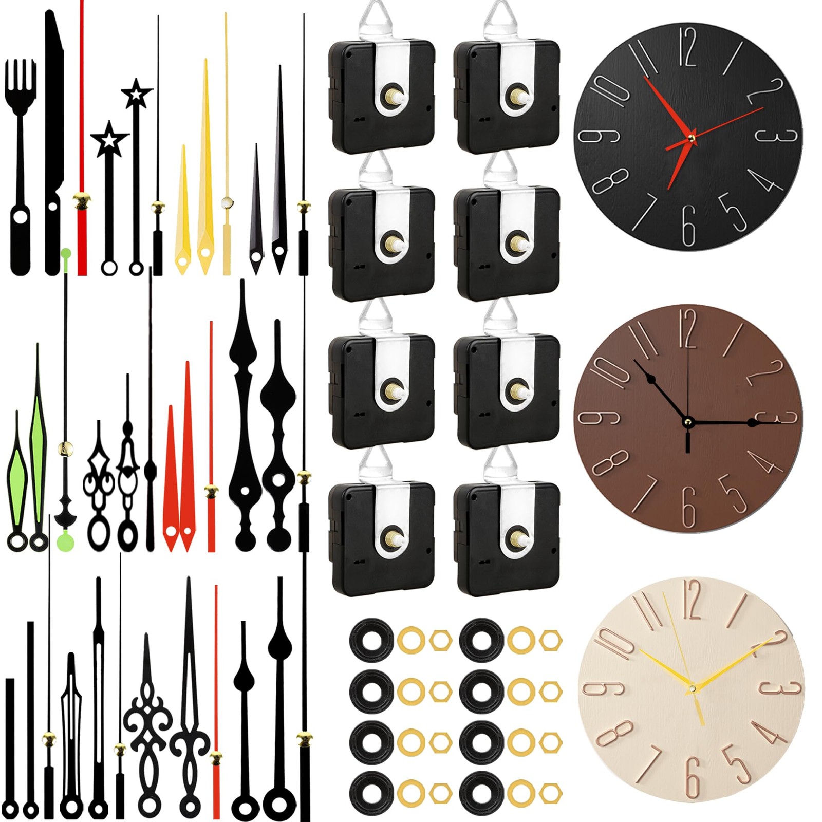 8 PCS High Torque Quartz Clock Movement Mechanism Clock Kit with 12 Different... 8 PCS High Torque Quartz Clock Movement Mechanism Clock Kit with 12 Different...