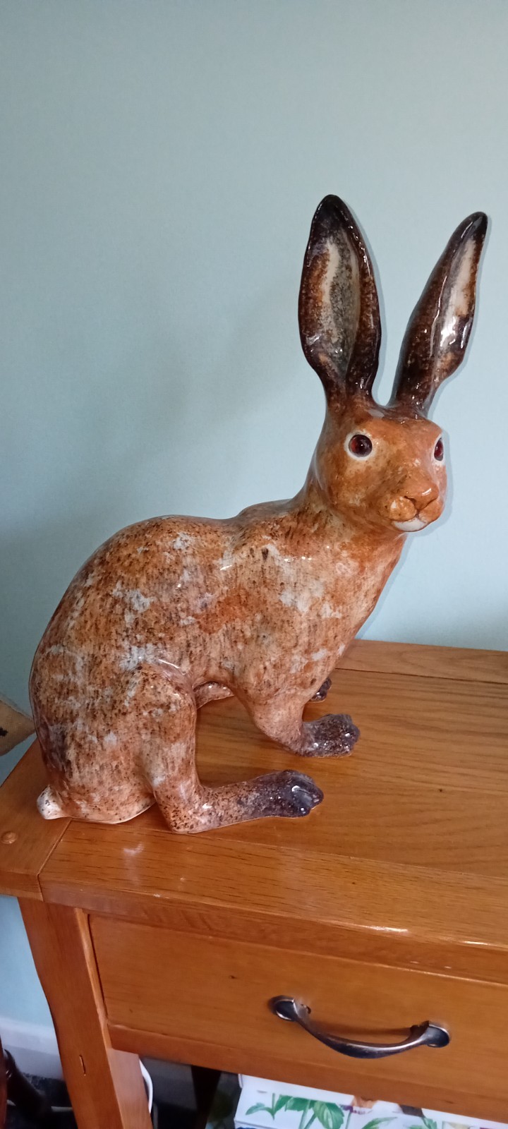 Vintage Large size 8 Winstanley Pottery Hare Figurine Brown Ornament England Vintage Large size 8 Winstanley Pottery Hare Figurine Brown Ornament England
