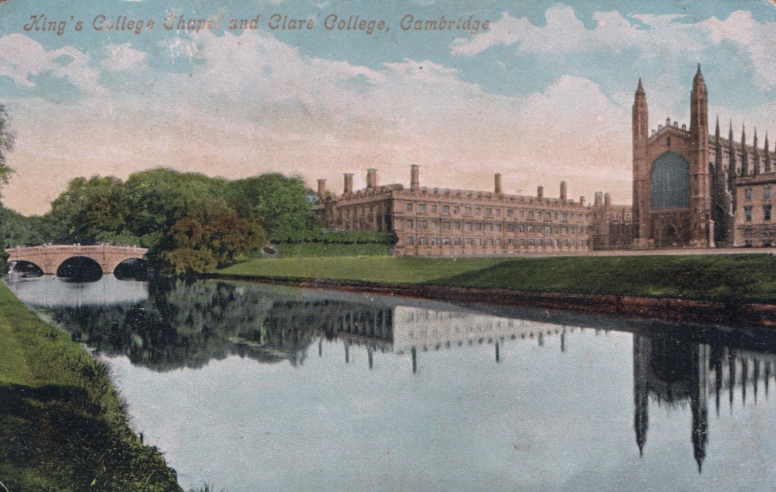 1906 Antique King\'s College Chapel and Clare College Cambridge POSTCARD, Suffolk 1906 Antique King\'s College Chapel and Clare College Cambridge POSTCARD, Suffolk
