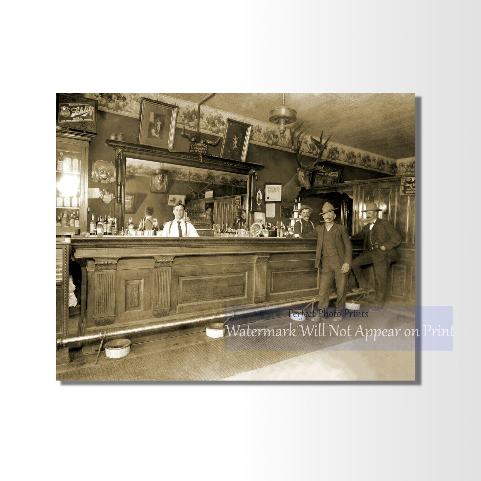 Vintage 1915 Elkhorn Saloon Photo - Lewistown, Montana Giclee Fine Art Print Vintage 1915 Elkhorn Saloon Photo - Lewistown, Montana Giclee Fine Art Print