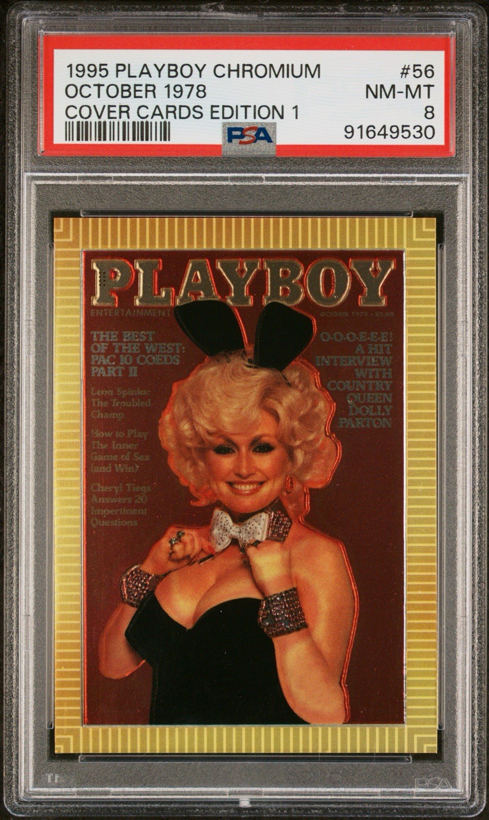 Dolly Parton 1995 Playboy Chromium October 1978 #56 PSA 8