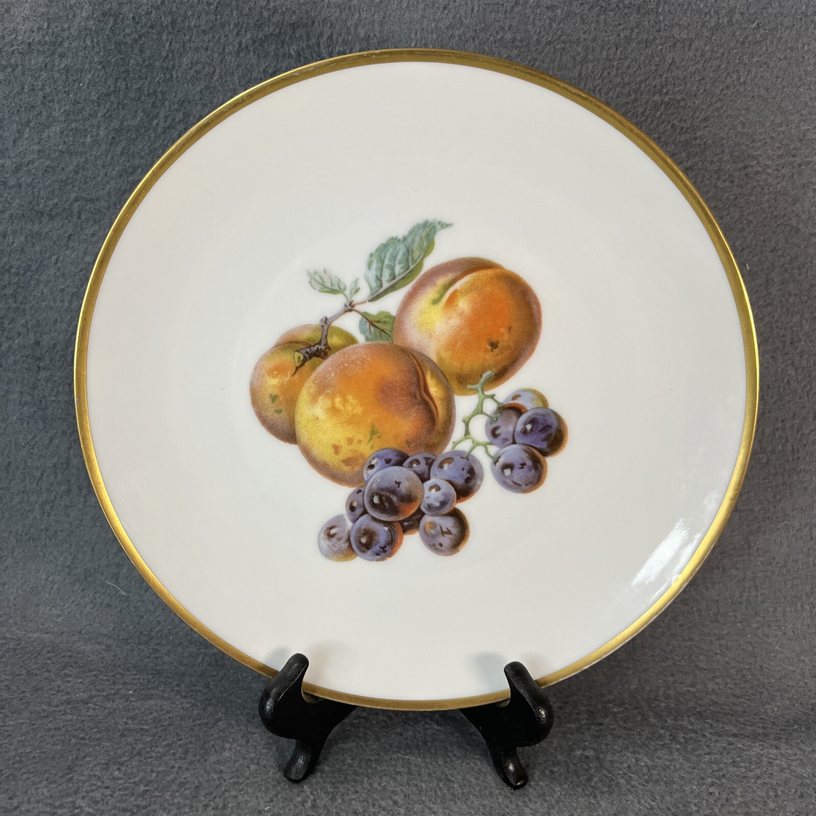 Bavaria Tirschenreuth Fruit Plate, Germany 8.5” Inch Gold Rimmed Vintage
