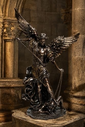 St. Michael the Archangel 31.5 Inch Bronze Finish Cold Cast Resin Statue