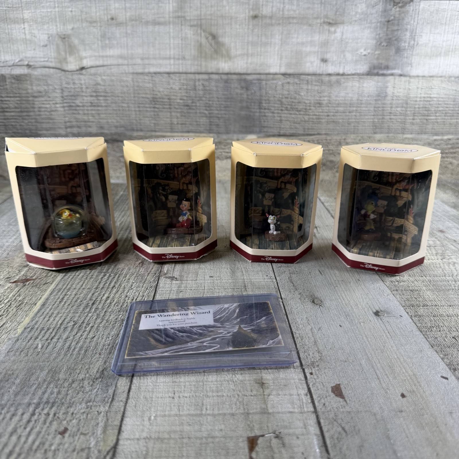Vintage Disney Tiny Kingdom Set of 4; Pinocchio Figaro Jiminy Cricket Cleo In Bo Vintage Disney Tiny Kingdom Set of 4; Pinocchio Figaro Jiminy Cricket Cleo In Bo