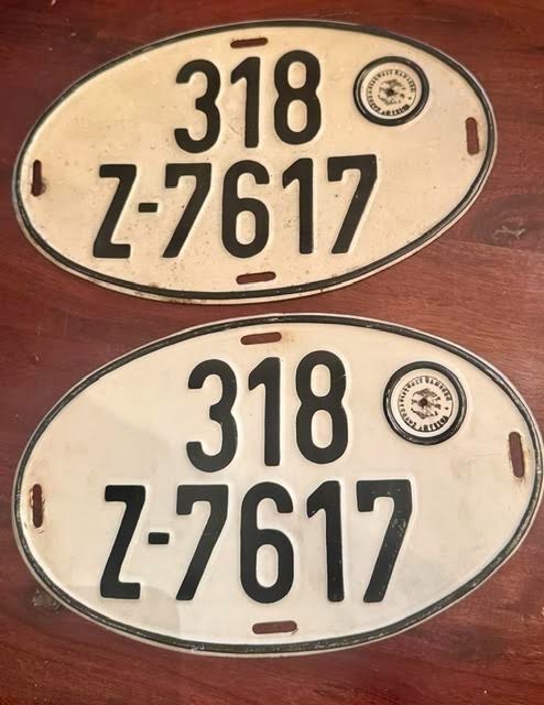Vintage German License Plates - Matching Set