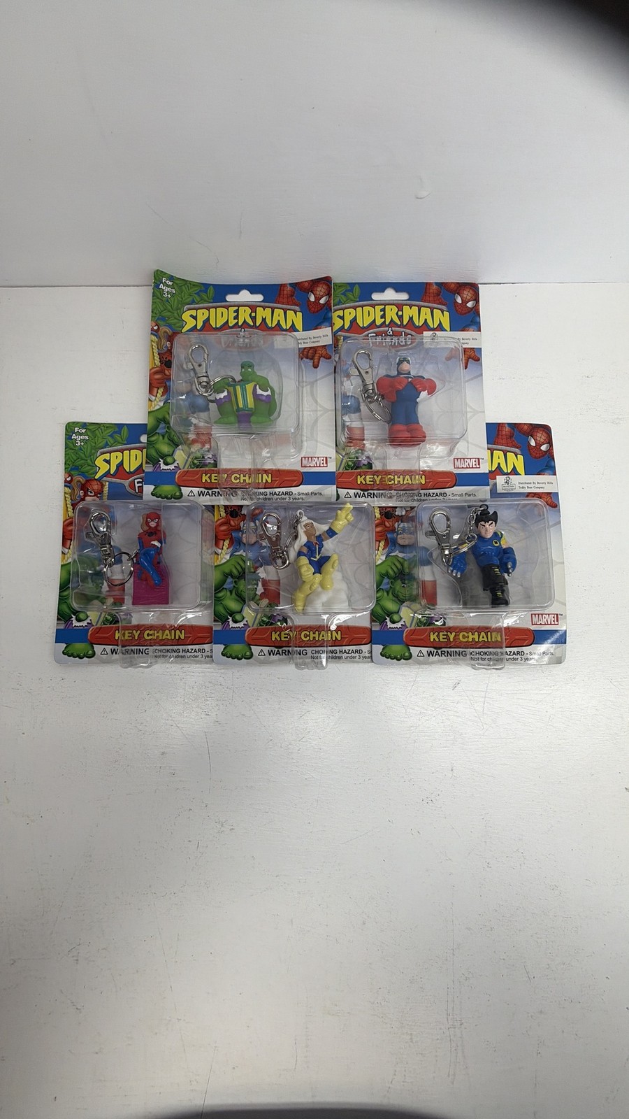 Playfully Yours Marvel Spider-Man & Friends Keychain Lot of 5 2002