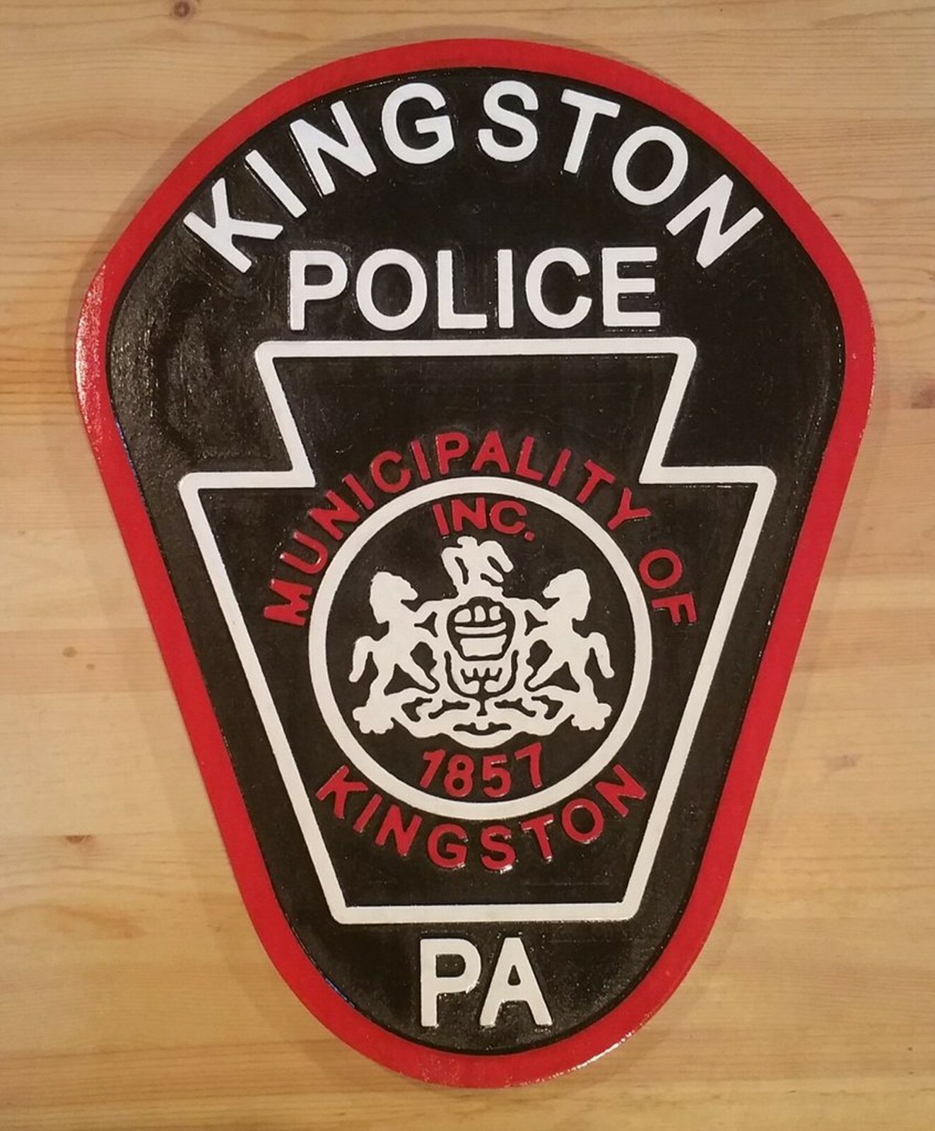 Police Department Kingston PA 3D routed wood patch plaque sign Custom 