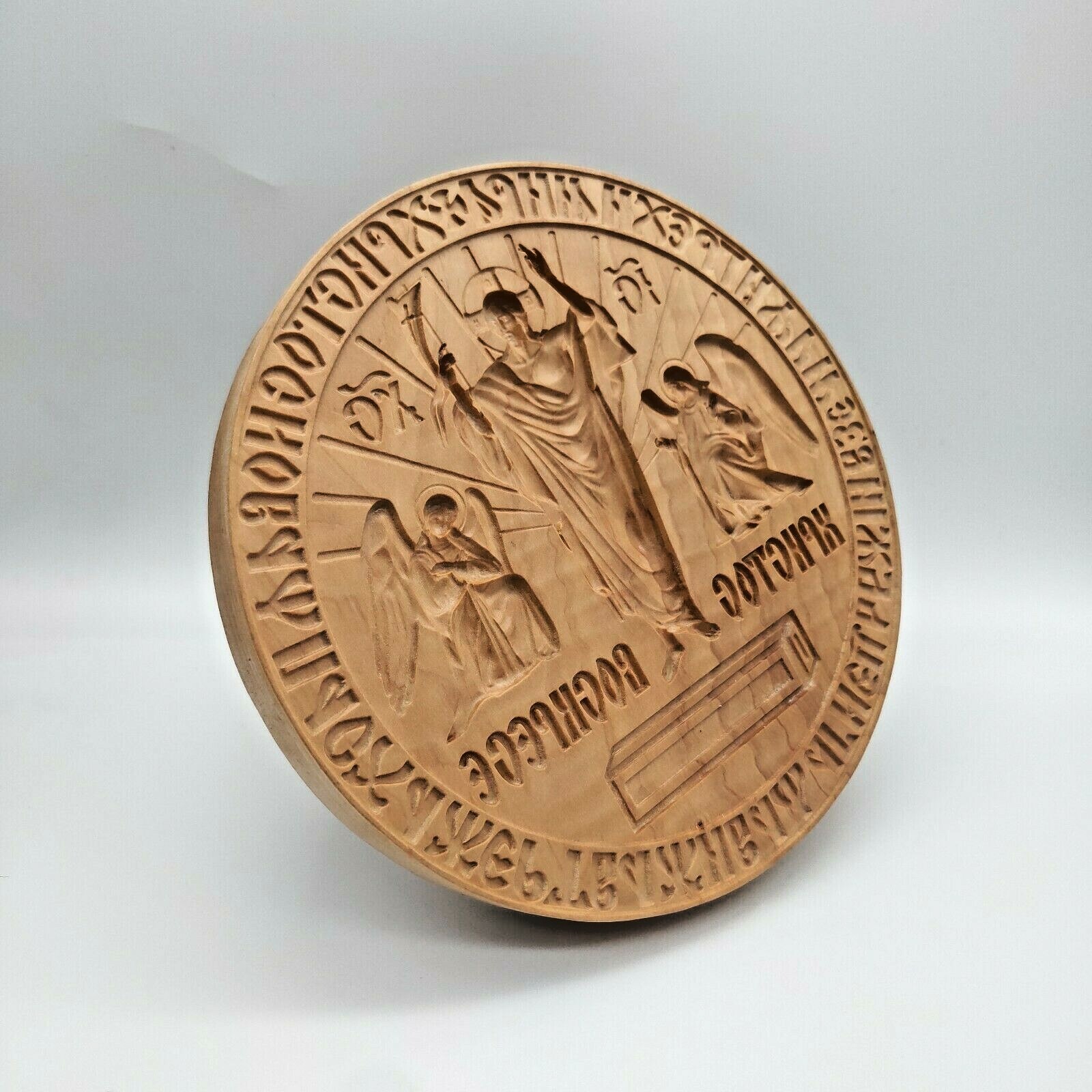 Artos Seal Stamp Orthodox Wooden Prosphora D - 160mm / 6.37