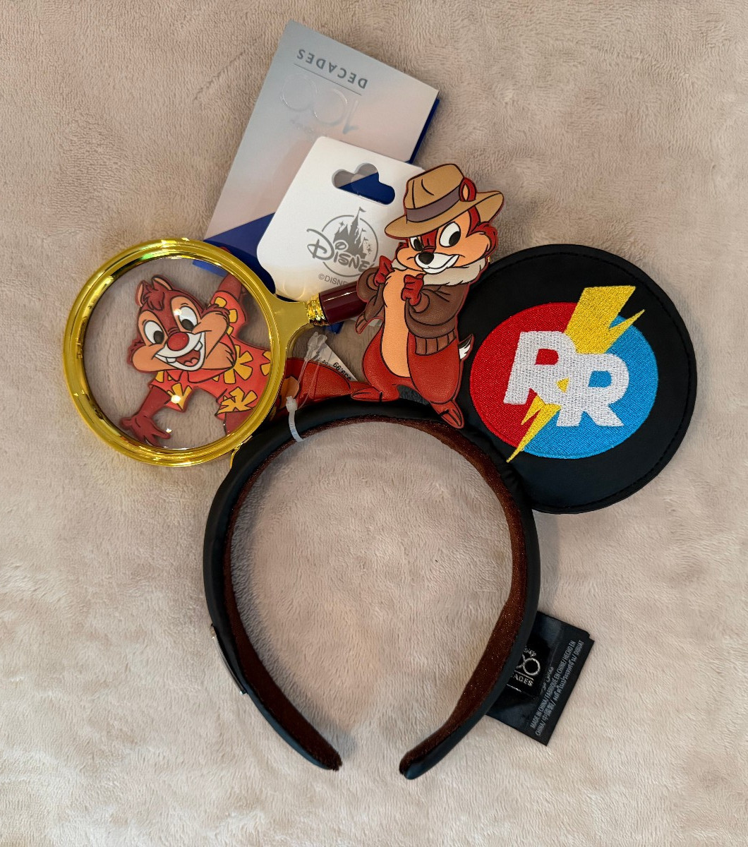 Rare Disney 100 Chip ‘N Dale Rescue Rangers Series 7/10 Mickey Ears Headband