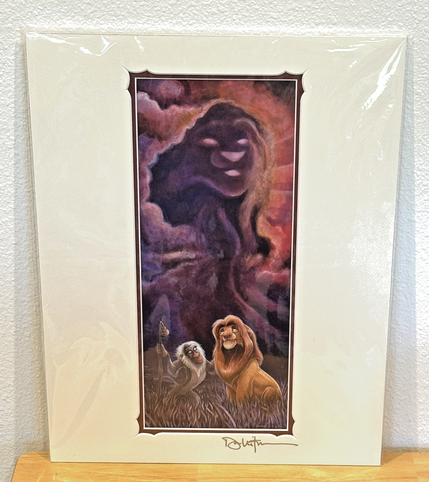 Rare HTF Disney Art Print LION KING REFLECTIONS Signed by Artist DARREN WILSON Rare HTF Disney Art Print LION KING REFLECTIONS Signed by Artist DARREN WILSON