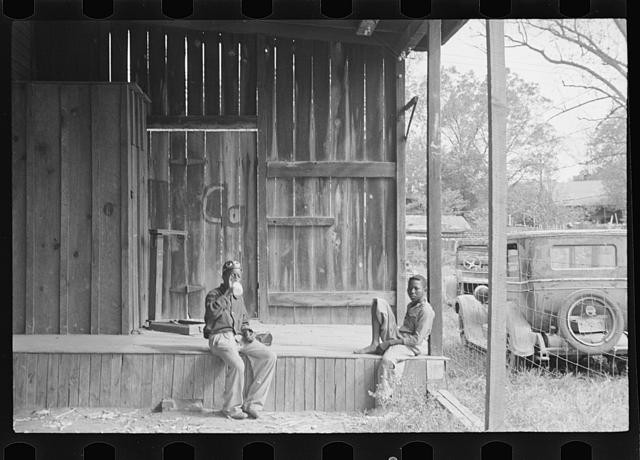 Natchez Mississippi 1935 African American Men on Porch FSA Photograph