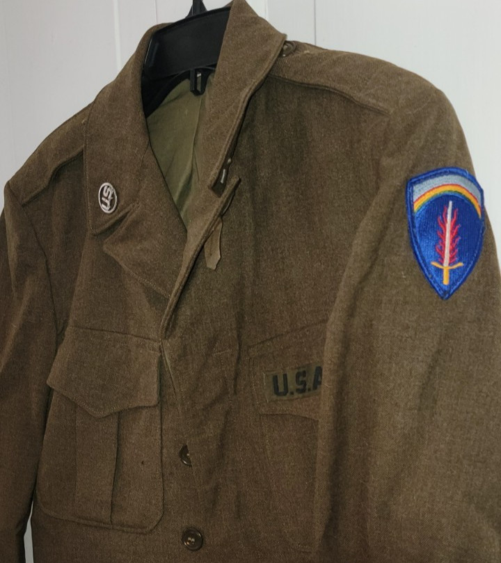 1949 US Army Europe Ike Field Jacket Wool Olive Drab 36R XS 1949 US Army Europe Ike Field Jacket Wool Olive Drab 36R XS