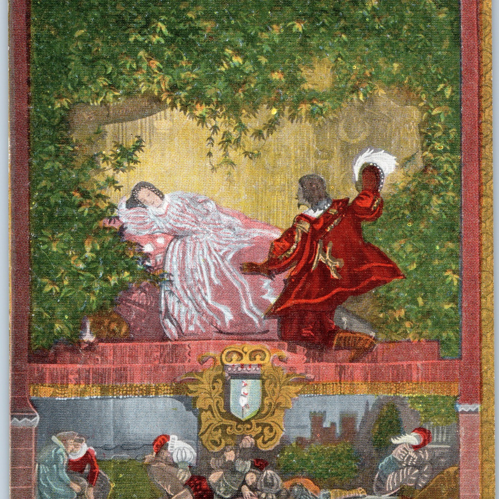 c1940s Sleeping Beauty Aubusson Tapestry Treasure House Theodore AL Linen Card c1940s Sleeping Beauty Aubusson Tapestry Treasure House Theodore AL Linen Card