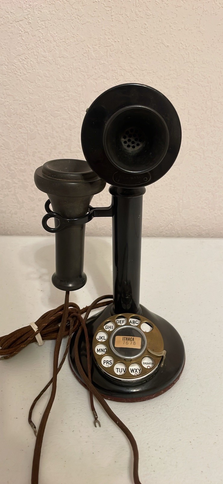 Antique American Bell Telephone Company Candlestick Rotary Phone