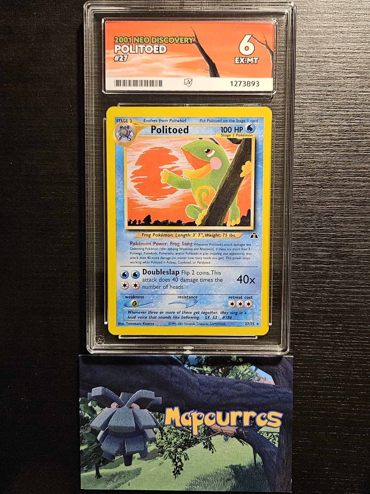 ⭐Ace 6 Politoed 27/75 ⭐Neo Discovery 2000 English Rare Unlimited Pokémon TCG