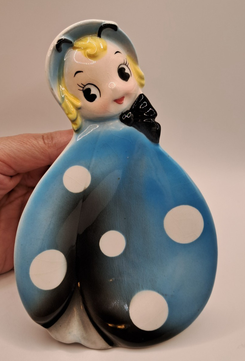 RARE VTG Northern Imports Blue Ladybug Spoon Rest Trinket Dish Anthropomorphic RARE VTG Northern Imports Blue Ladybug Spoon Rest Trinket Dish Anthropomorphic