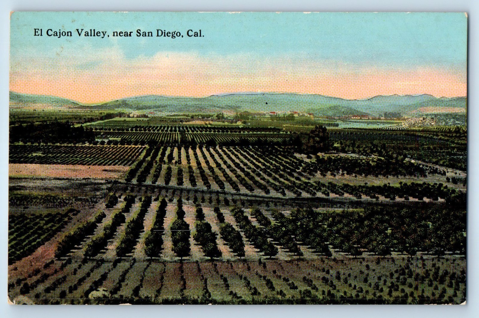 c1910's View Of El Cajon Valley Near San Diego California CA Antique Postcard c1910's View Of El Cajon Valley Near San Diego California CA Antique Postcard