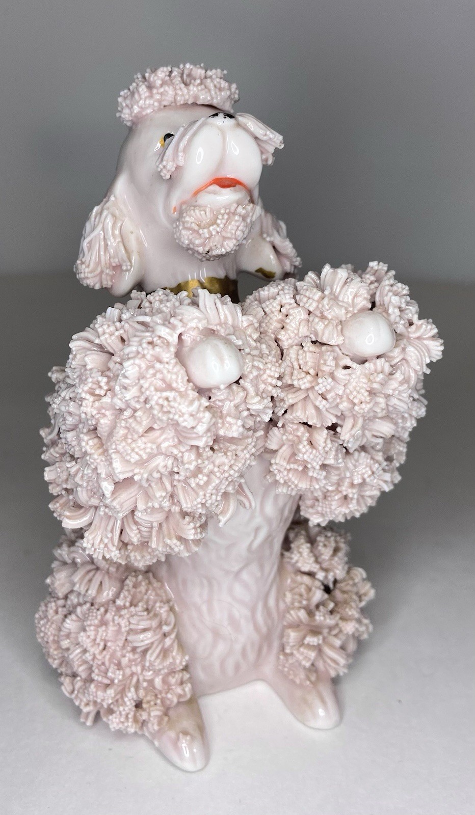 Vintage Pink Spaghetti Poodle MCM Dog Figurine Japan 5.25”  EUC