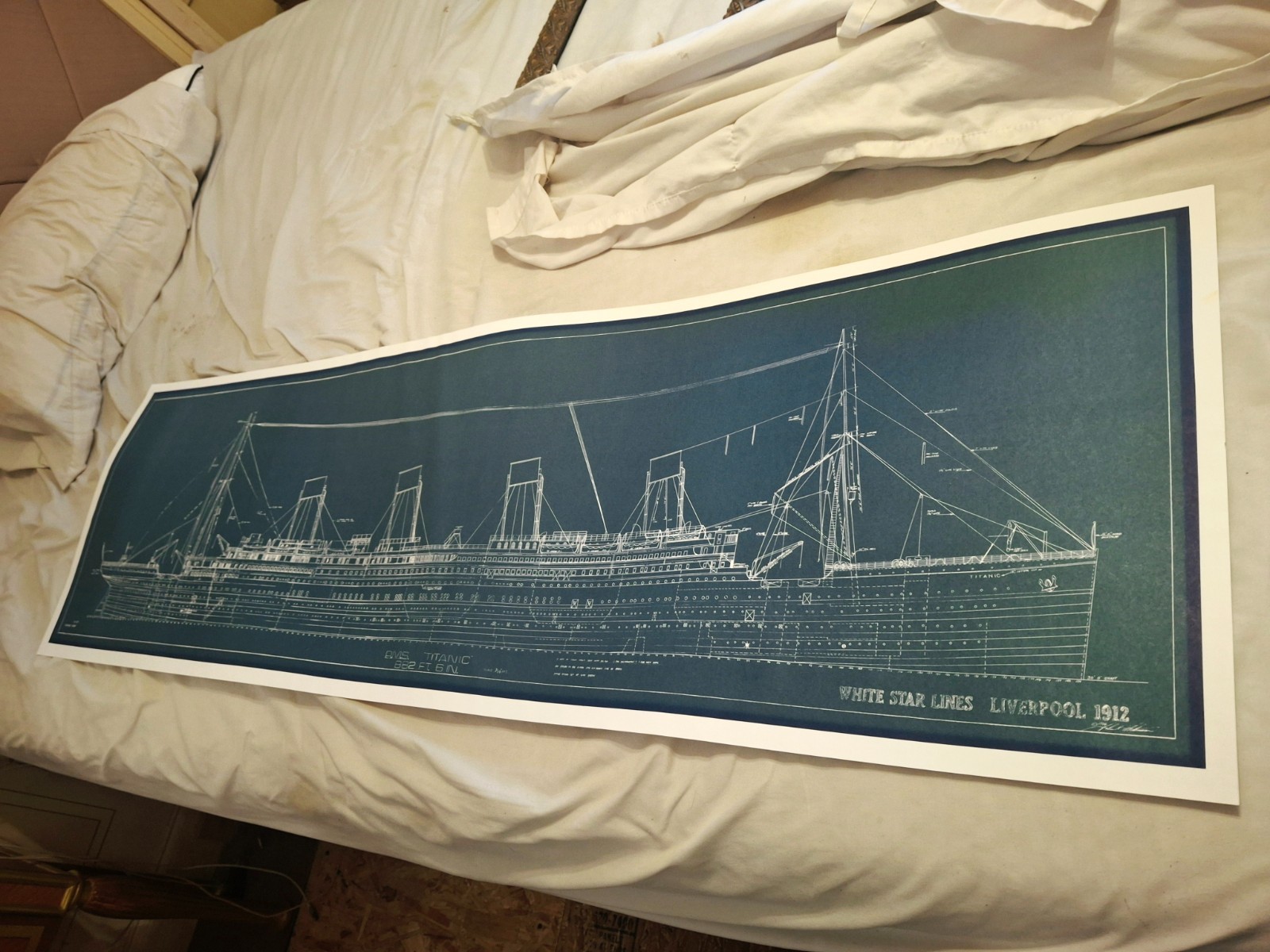 TITANIC Blueprint 15 x 48 PETERMAN'S 1998 NOS TITANIC Blueprint 15 x 48 PETERMAN'S 1998 NOS