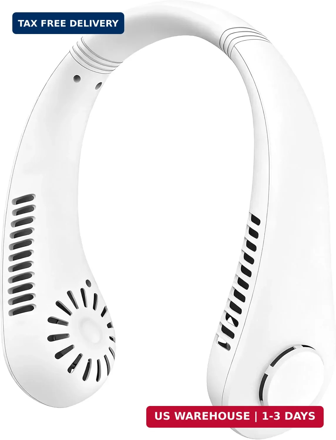 Rechargeable Bladeless Neck Fan, Portable Fan with 3 speeds | USB rechargeable w